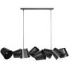 Suspension industrielle en métal noir 8 lampes amovibles Tommy