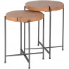 Set de tables d'appoint en bois d'acacia et métal Ø 37 et 42 cm Sybille