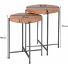 Set de tables d'appoint en bois d'acacia et métal Ø 37 et 42 cm Sybille