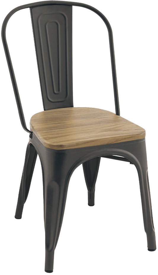 Chaise de restaurant vintage en métal et bois Harrison