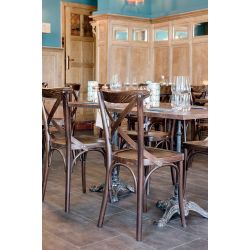 Chaise de restaurant industrielle (lot de 2) structure en hêtre Lizzie