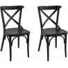 Chaise de restaurant industrielle (lot de 2) structure en hêtre Lizzie