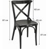 Chaise de restaurant industrielle (lot de 2) structure en hêtre Lizzie