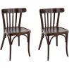 Chaise de restaurant en bois teinté (lot de 2) Adrien