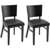 Chaise de restaurant (lot de 2) structure hêtre avec assise PU Myrthille
