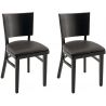 Chaise de restaurant (lot de 2) structure hêtre avec assise PU Myrthille