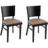 Chaise de restaurant (lot de 2) structure hêtre avec assise PU Myrthille