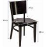 Chaise de restaurant (lot de 2) structure hêtre avec assise PU Myrthille
