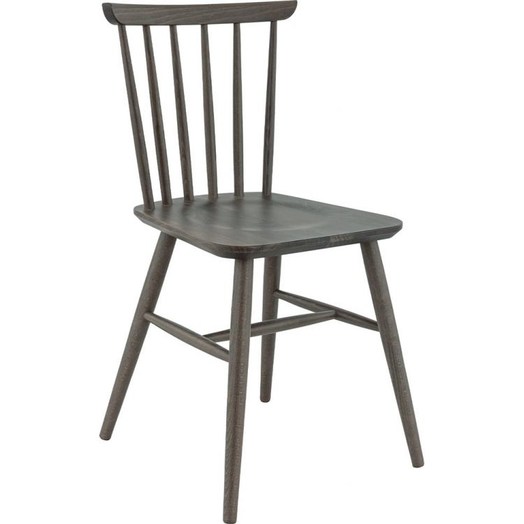 Chaise de restaurant (lot de 2) en hêtre teinté gris fumé Pierre