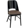 Chaise de restaurant contemporaine (lot de 2) structure hêtre et assise PU Jonas