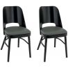 Chaise de restaurant contemporaine (lot de 2) structure hêtre et assise PU Jonas