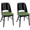 Chaise de restaurant contemporaine (lot de 2) structure hêtre et assise PU Jonas