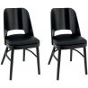 Chaise de restaurant contemporaine (lot de 2) structure hêtre et assise PU Jonas