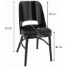 Chaise de restaurant contemporaine (lot de 2) structure hêtre et assise PU Jonas