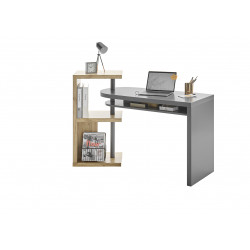 Bureau moderne plateau coulissant 100 cm laqué blanc Asmine