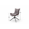 Chaise de salle à manger pivotante moderne en tissu (lot de 2) Katia