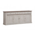 Buffet/bahut contemporain chêne blanc/marron Maxime