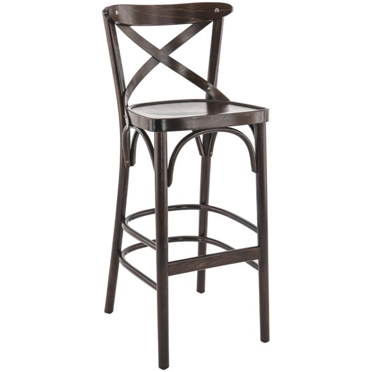 Tabouret de bar vintage en hêtre Lizzie