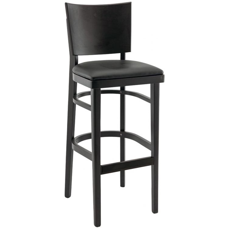 Tabouret de bar structure hêtre avec assise PU Myrthille