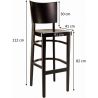 Tabouret de bar structure hêtre avec assise PU Myrthille