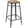 Tabouret de bar industriel (lot de 4) en métal et bois Beatrice