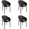 Fauteuil de restaurant moderne (lot de 4) pour extérieur Preston