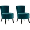 Fauteuil de restaurant (lot de 2) structure hêtre et revêtement velours Axelle