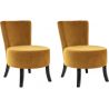 Fauteuil de restaurant (lot de 2) structure hêtre et revêtement velours Axelle