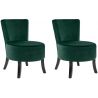 Fauteuil de restaurant (lot de 2) structure hêtre et revêtement velours Axelle