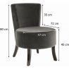 Fauteuil de restaurant (lot de 2) structure hêtre et revêtement velours Axelle