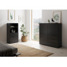 Meuble de rangement contemporain 100 cm noir satiné Beja