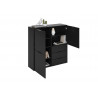 Meuble de rangement contemporain 100 cm noir satiné Beja