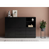 Meuble de rangement contemporain 100 cm noir satiné Beja