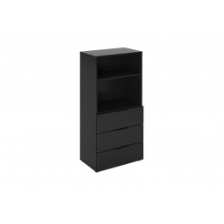 Meuble de rangement contemporain 90 cm noir satiné Beja