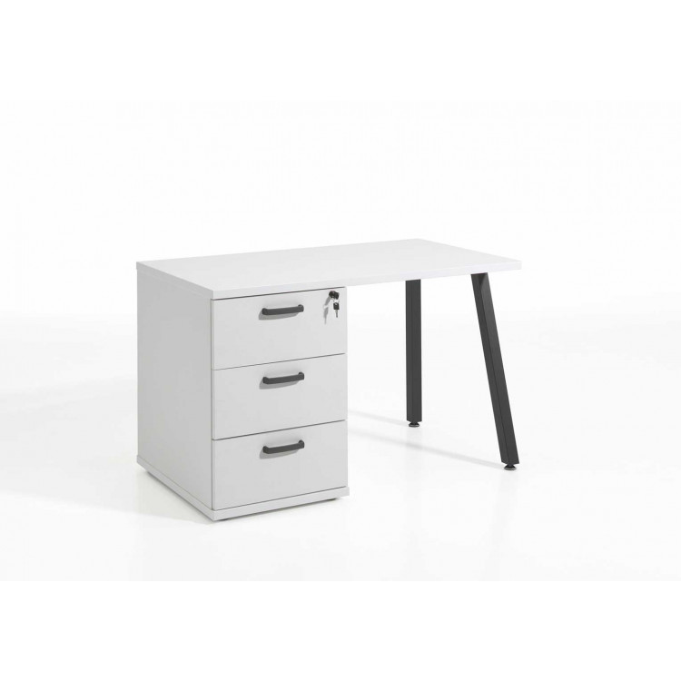 Bureau droit contemporain avec caisson Prisca