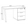 Bureau droit contemporain avec caisson Prisca