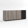 Buffet/bahut industriel chêne hickory/noir Aymar