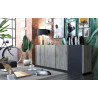 Buffet/bahut industriel chêne hickory/noir Aymar