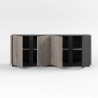 Buffet/bahut industriel chêne hickory/noir Aymar