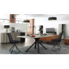 Buffet/bahut industriel chêne hickory/noir Aymar