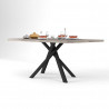 Table de salle à manger industrielle chêne hickory/noir Aymar