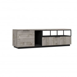 Meuble TV industriel chêne hickory/noir Aymar