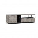 Meuble TV industriel chêne hickory/noir Aymar