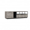Meuble TV industriel chêne hickory/noir Aymar