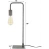 Lampe de table vintage en métal gris ancien Laura