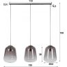 Suspension vintage en verre foncé 3 lampes Benjamin