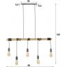 Suspension moderne en bambou 5 lampes Corentin