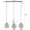 Suspension moderne en verre soufflé 3 lampes Olivio