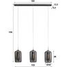 Suspension design en métal 3 lampes en verre Charlie