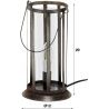 Lampe de table vintage en métal gris ancien Lily